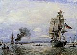 Leaving the Port of Honfleur by Johan Barthold Jongkind